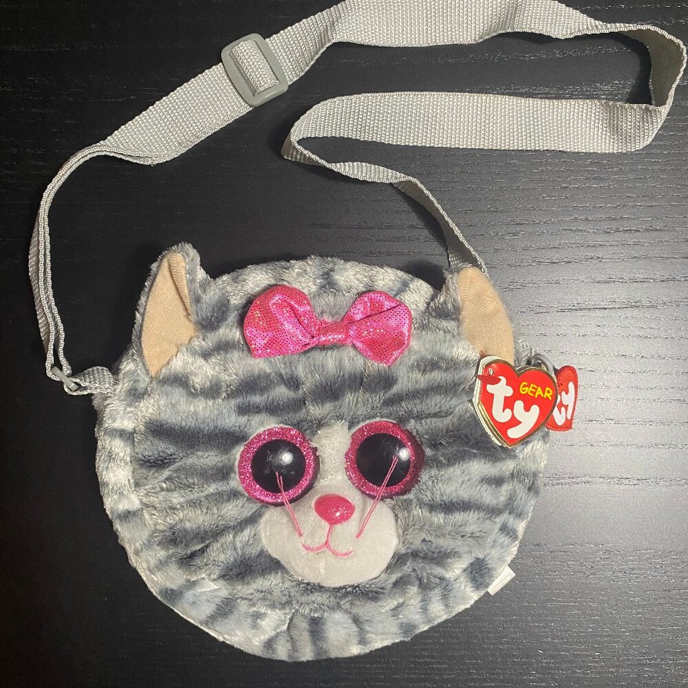 Ty Kiki‎ Cat Plush Crossbody Bag With Adjustable Strap